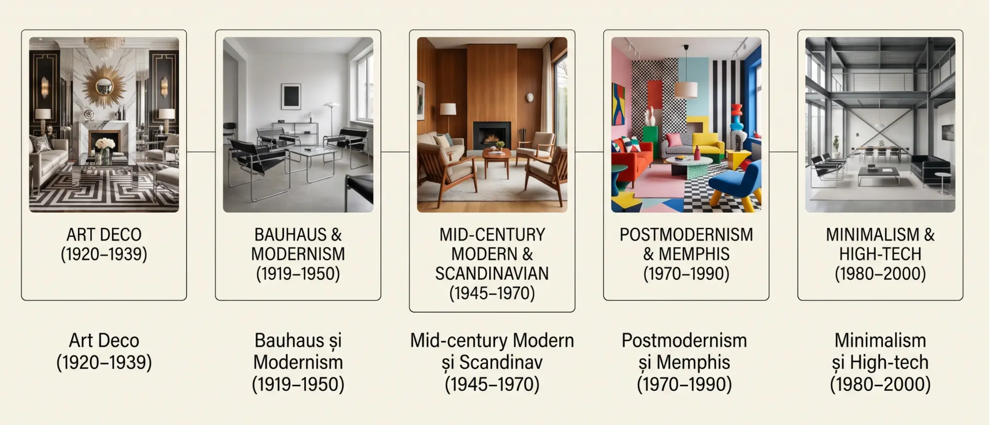 Evoluția designului interior în secolul XX, de la Art Deco la Minimalism