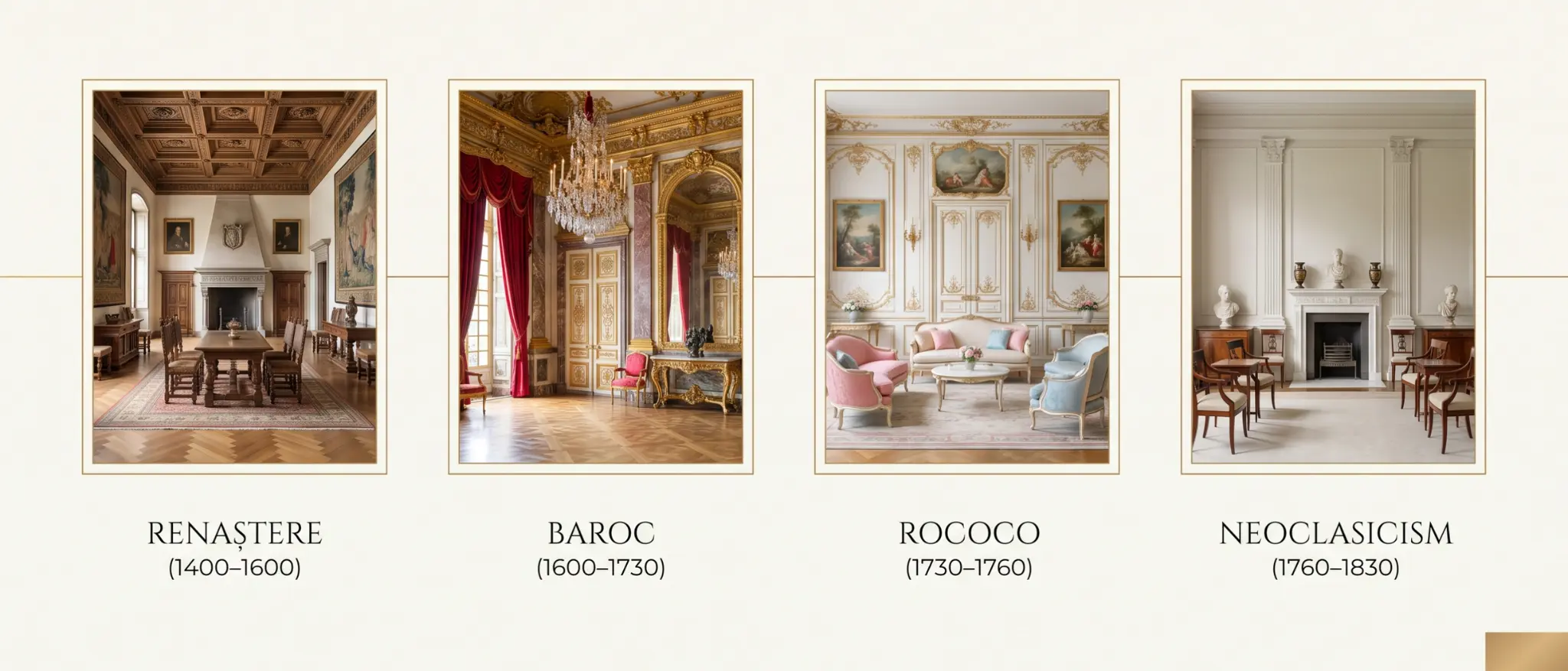 Evoluția designului interior de la Renaștere la Neoclasicism